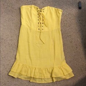 Yellow mini bodycon dress